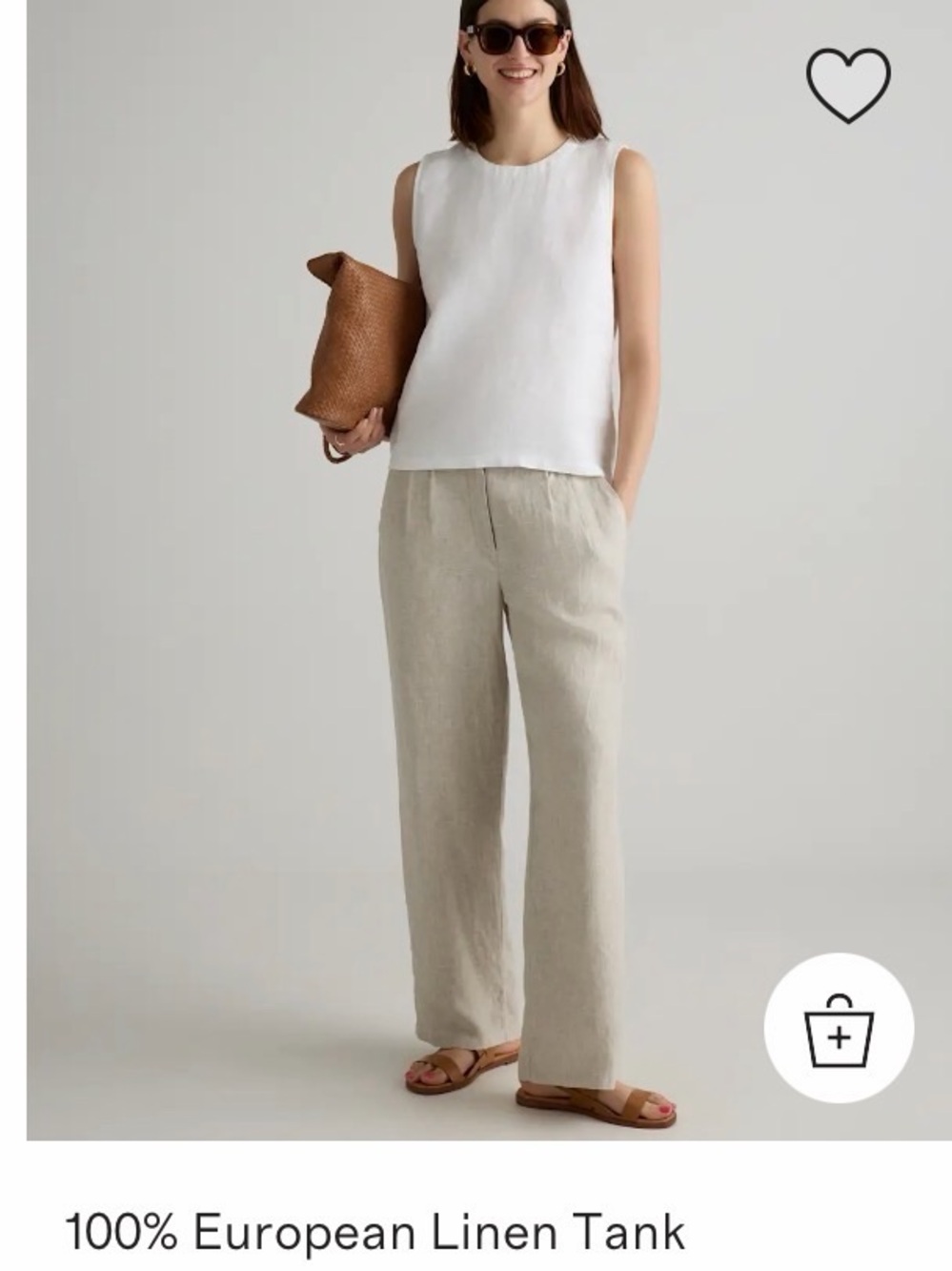 Quince White European Linen Tank
